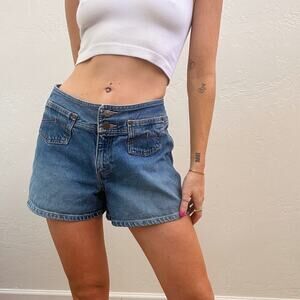 Y2K Mudd Blue Denim Front Pocket Shorts